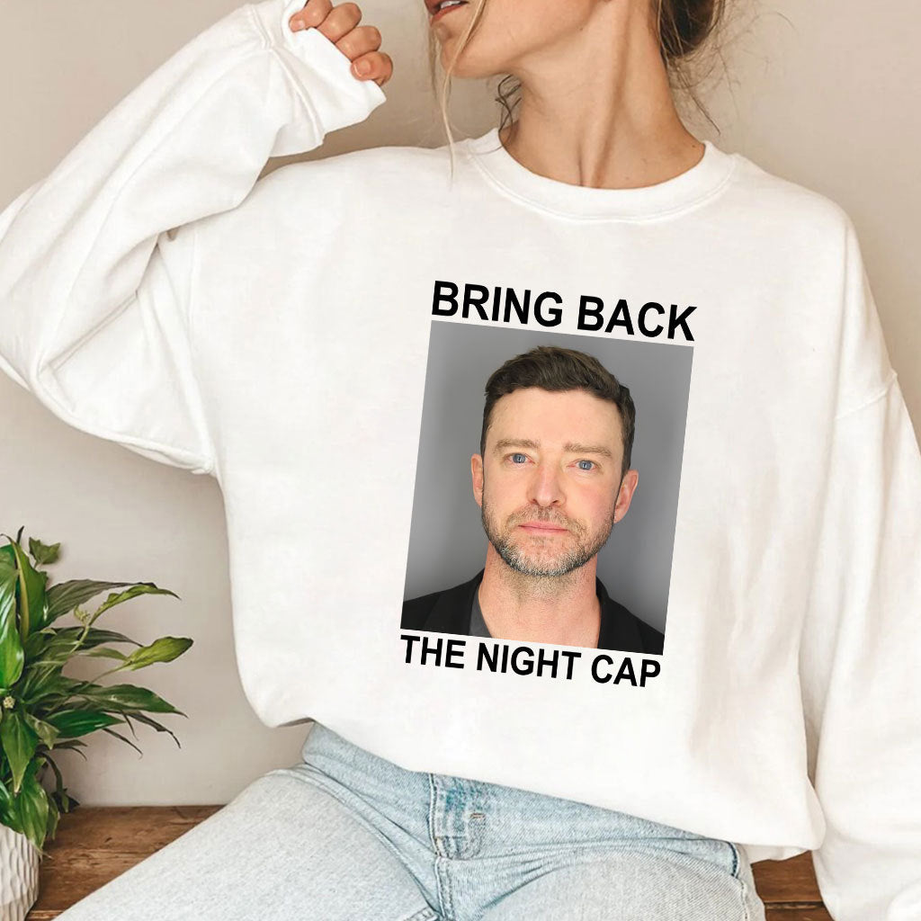 Justin Timberlake Mugshot Bring Back The Night Cap T Shirt