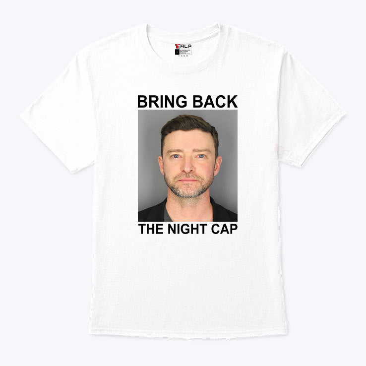 Justin Timberlake Mugshot Bring Back The Night Cap T Shirt