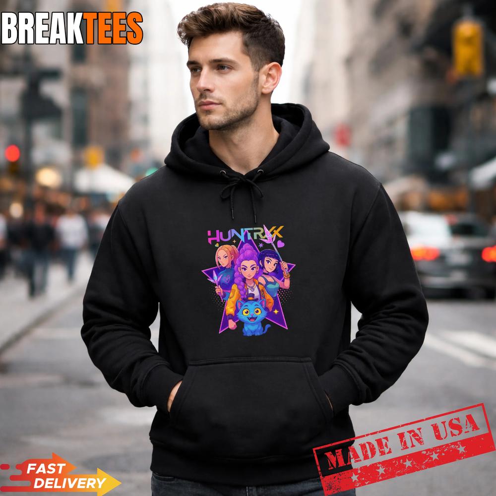 K-Pop Demon Hunters Kids Shirt – Huntrix Mira Rumi Zoey Magic Warrior Youth Tee