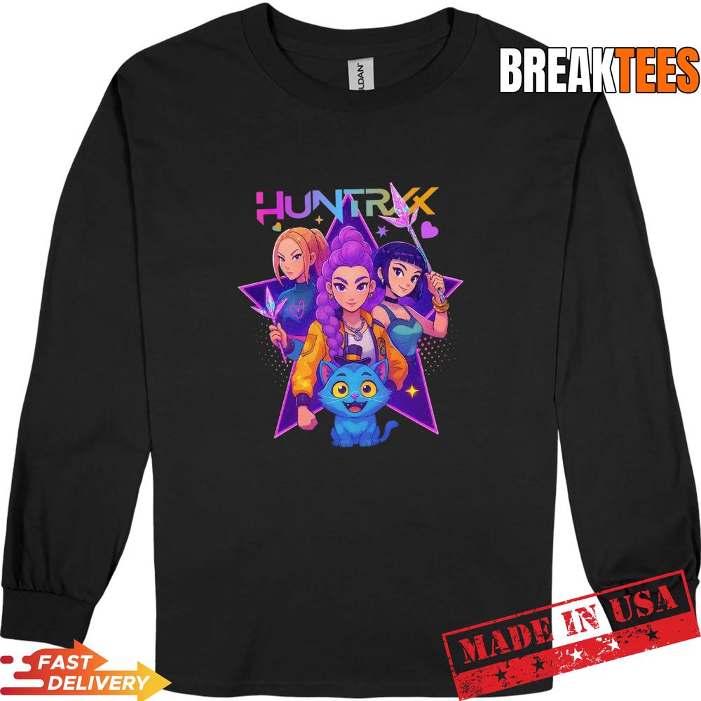 K-Pop Demon Hunters Kids Shirt – Huntrix Mira Rumi Zoey Magic Warrior Youth Tee