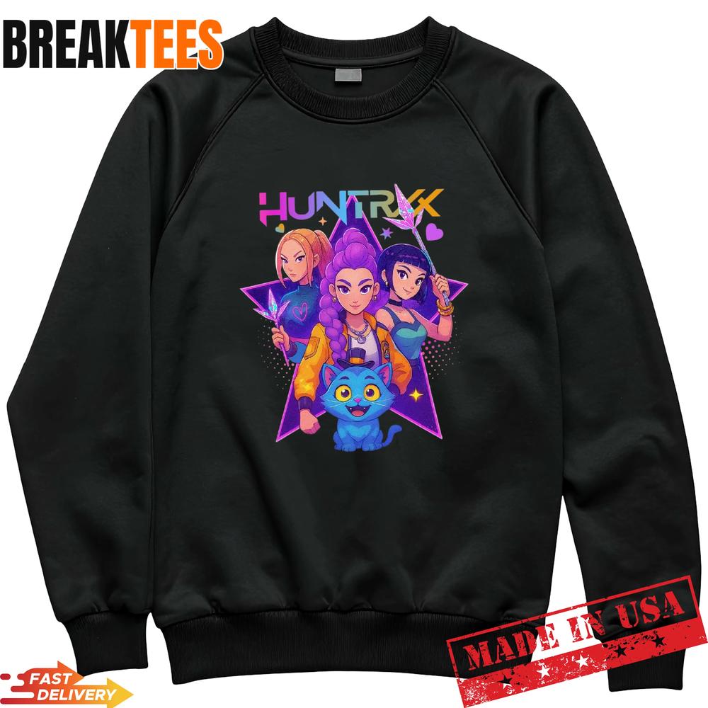 K-Pop Demon Hunters Kids Shirt – Huntrix Mira Rumi Zoey Magic Warrior Youth Tee