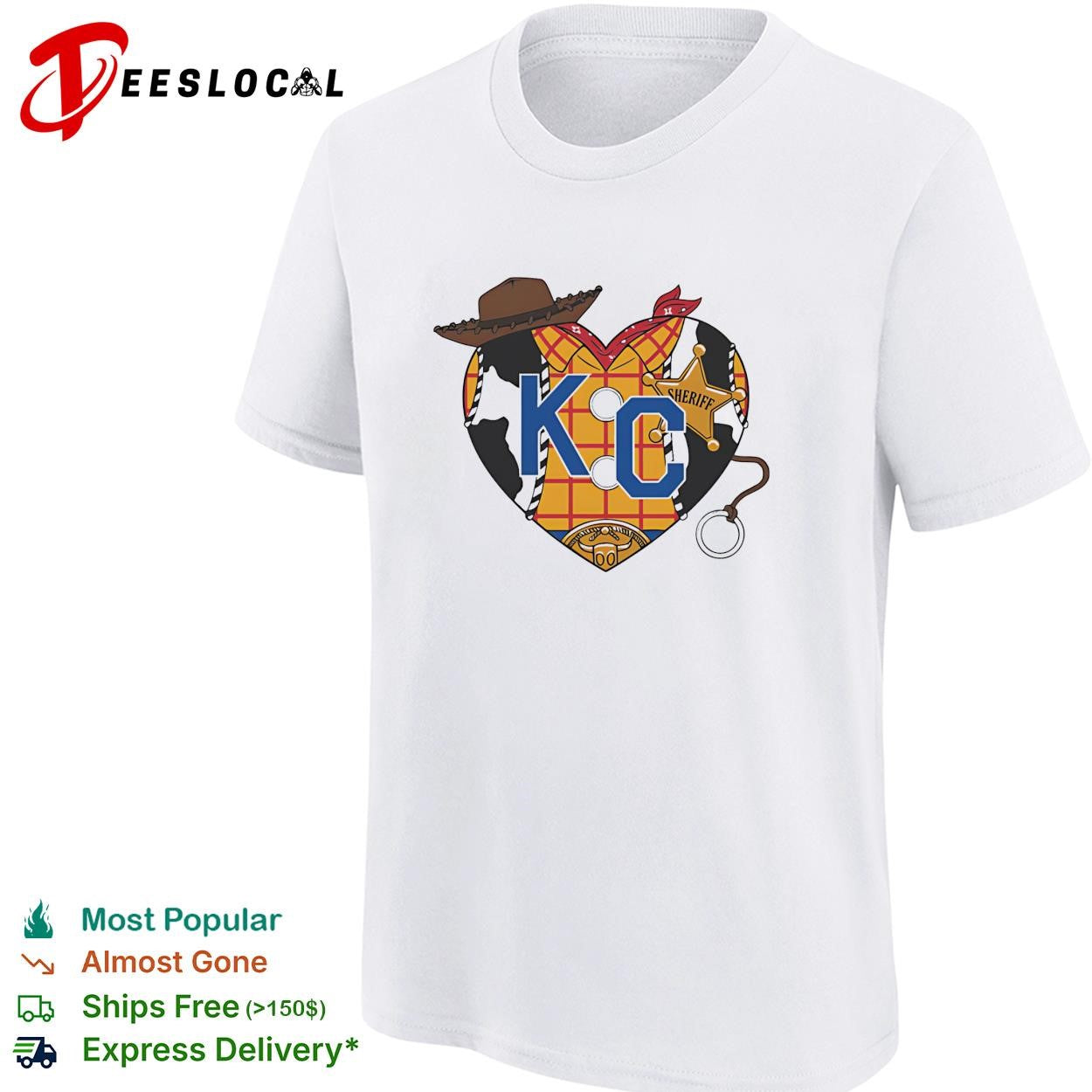 KC heart cowboy hat and sheriff badge western style illustration graphic shirt