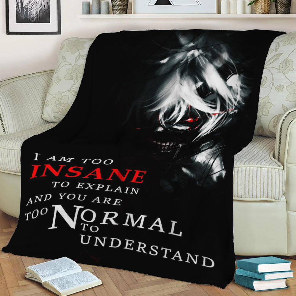 Kaneki Tokyo Ghoul Anime Fleece Throw Blanket