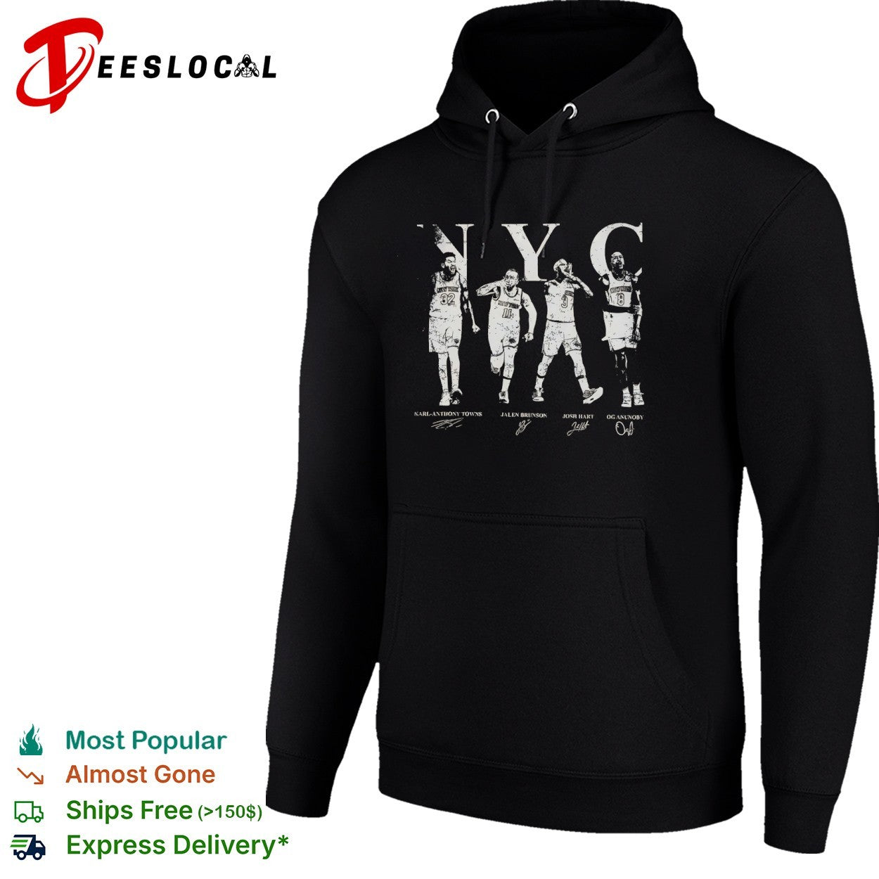 Karl Anthony Towns Jalen Brunson Josh Hart OG Anunoby New York Knicks NYC shirt