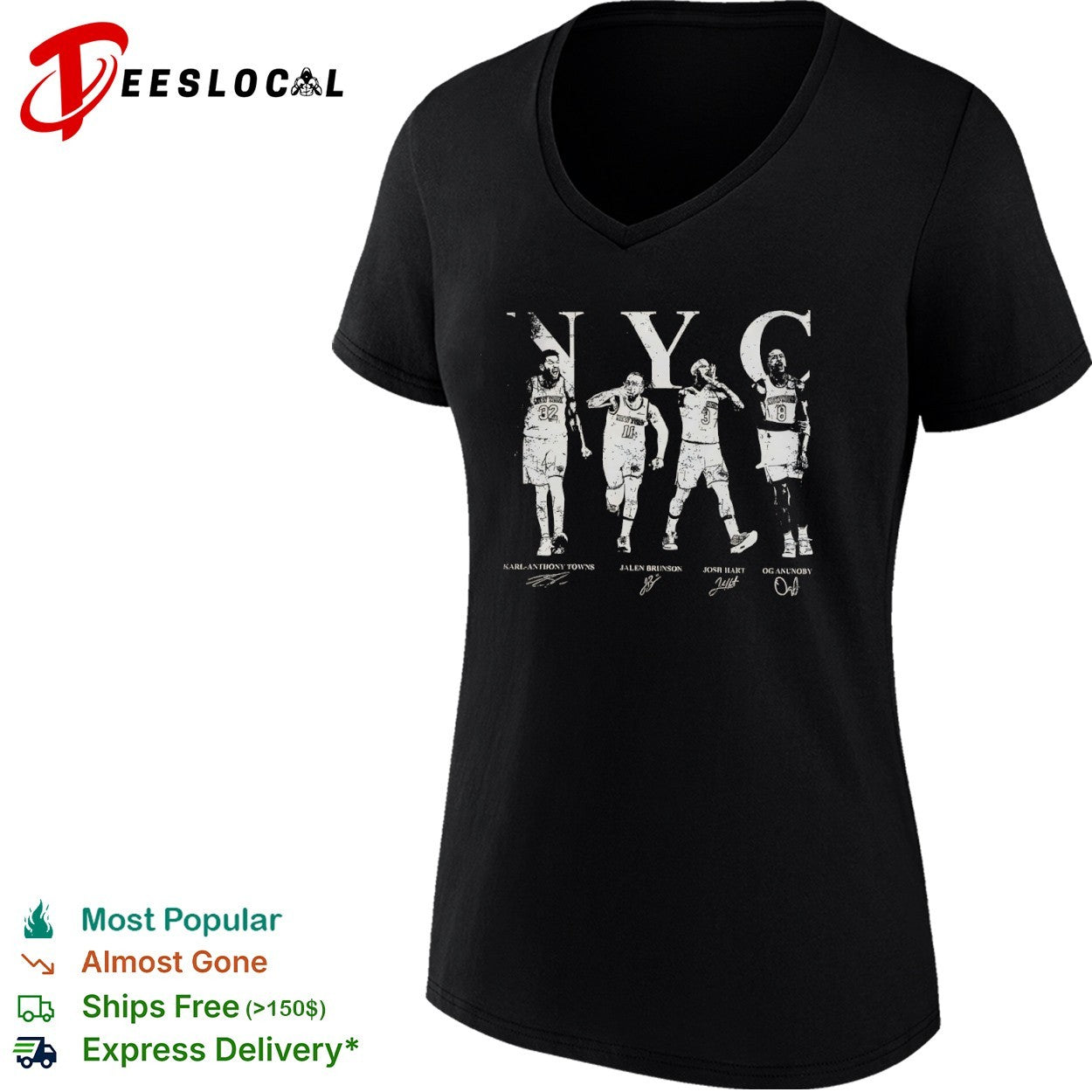 Karl Anthony Towns Jalen Brunson Josh Hart OG Anunoby New York Knicks NYC shirt