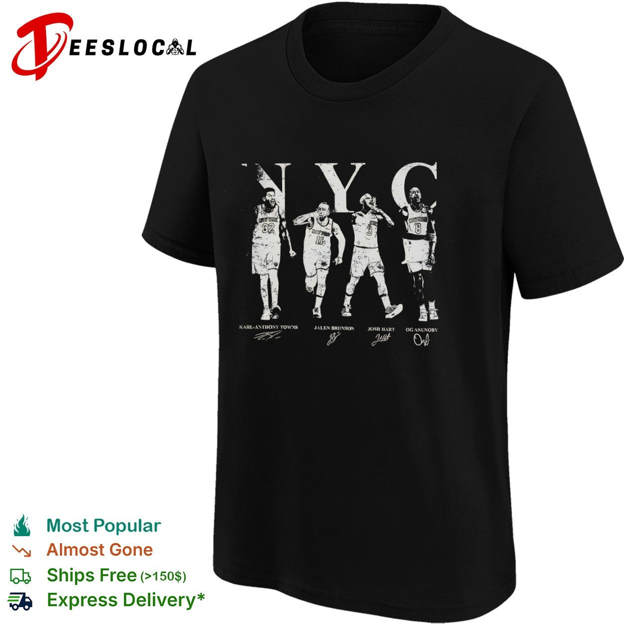 Karl Anthony Towns Jalen Brunson Josh Hart OG Anunoby New York Knicks NYC shirt