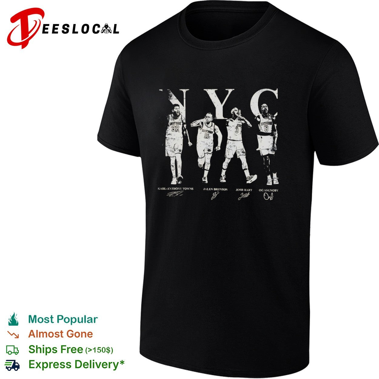 Karl Anthony Towns Jalen Brunson Josh Hart OG Anunoby New York Knicks NYC shirt