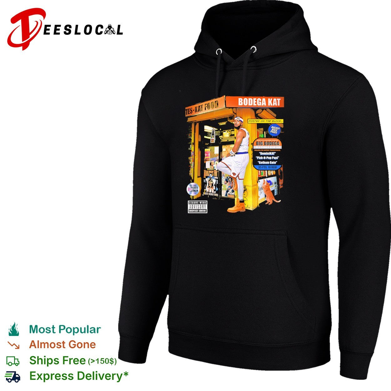 Karl Anthony Towns New York Knicks NBA Bodega Kat Posted on the Block Music Shirt