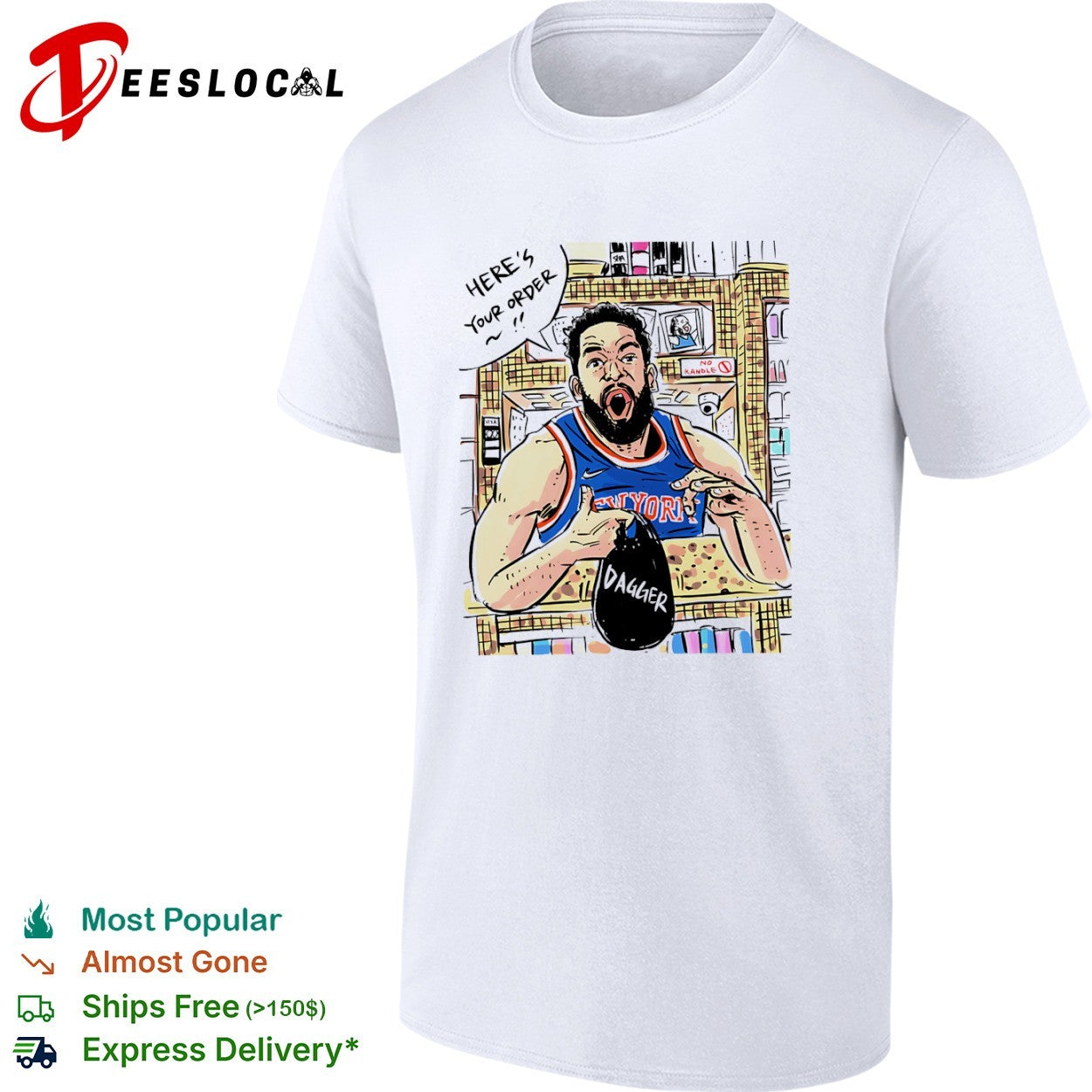 Karl-Anthony Towns New York Knicks NBA Here is your order Dagger parody shirt