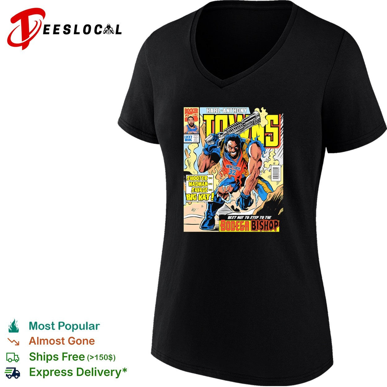 Karl Anthony Towns New York Knicks NBA comic shirt