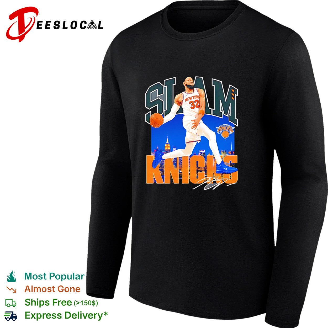 Karl-Anthony Towns New York Knicks Slam Knicks NBA Basketball Player Team Shirt