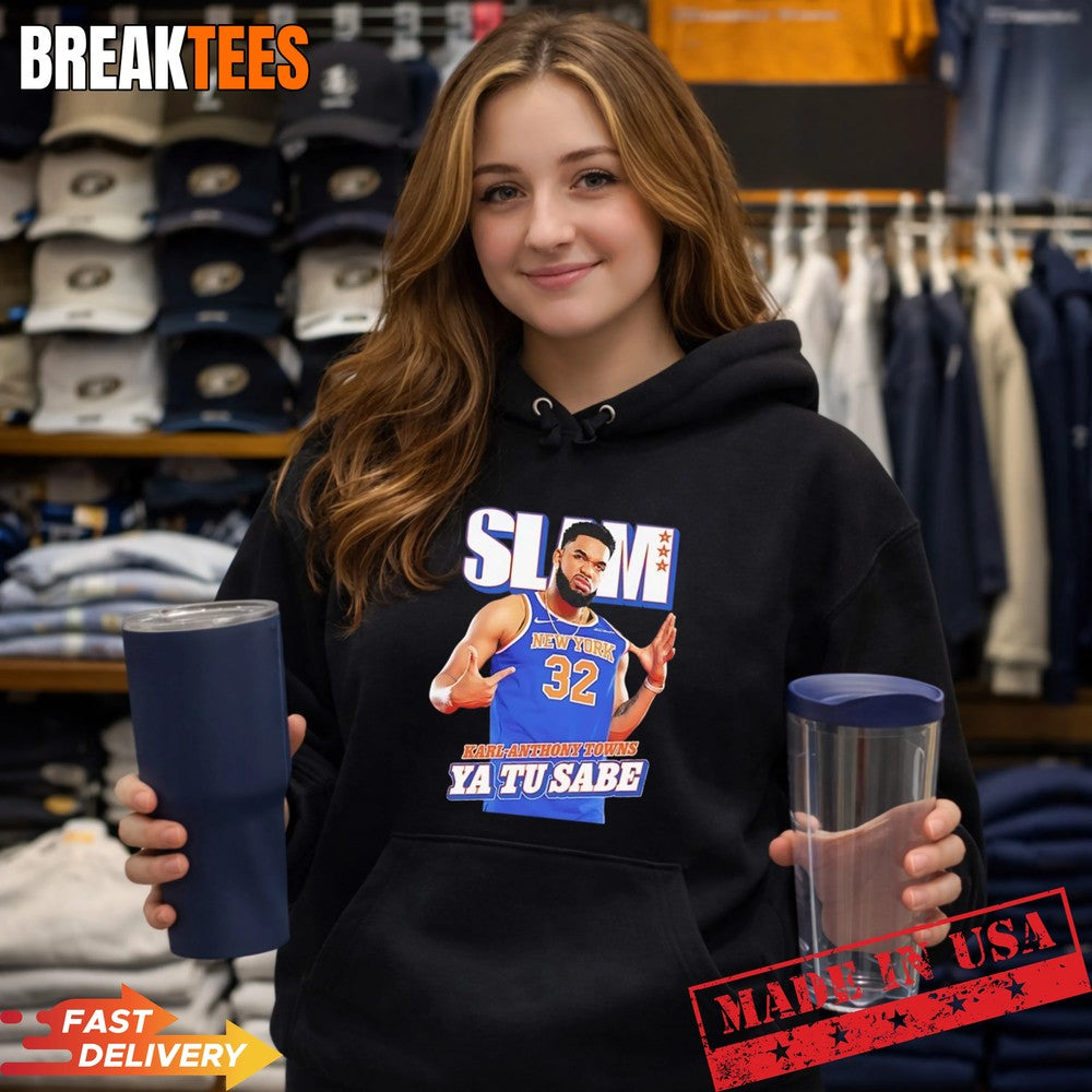 Karl-Anthony Towns Ya Tu Sabe New York Knicks SLAM T-Shirt