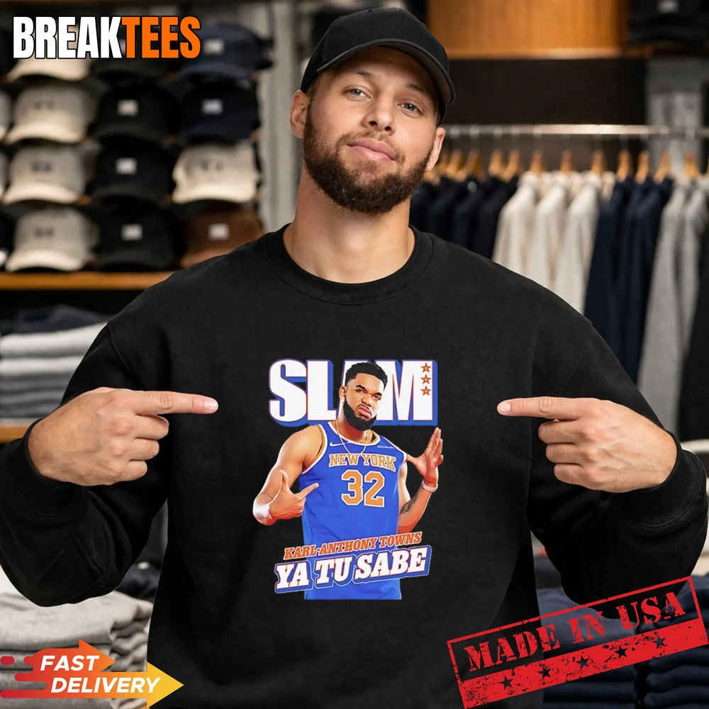 Karl-Anthony Towns Ya Tu Sabe New York Knicks SLAM T-Shirt