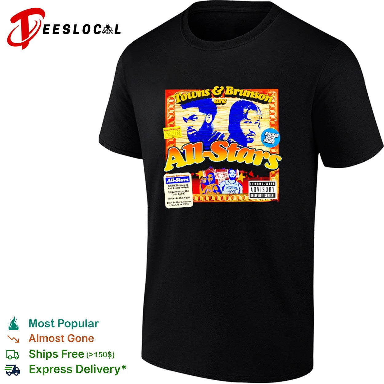 Karl Anthony Towns and Jalen Brunson New York Knicks All Stars are shirt