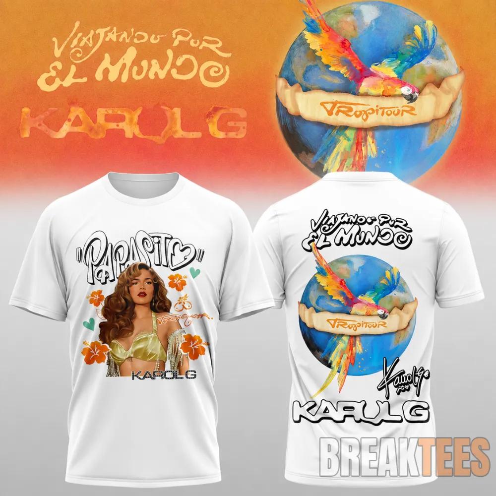Karol G Viajando Por El Mundo Tour 2026 For Fans T-Shirt