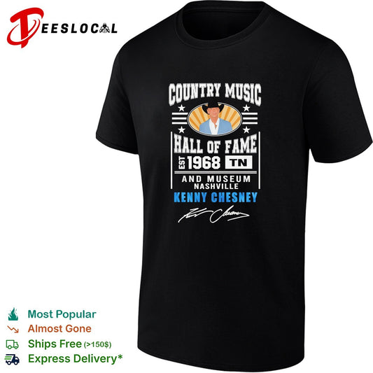 Kenny Chesney country music hall of fame Nashville est 1968 portrait badge shirt