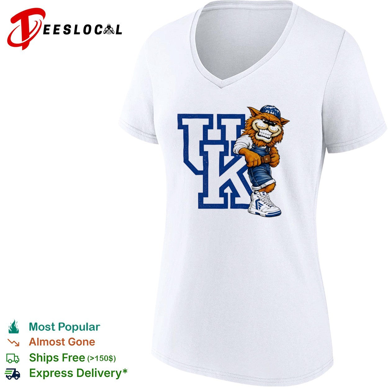 Kentucky Wildcats UK Logo with Scratch Mascot Retro Basketball Mascot Sports shirt