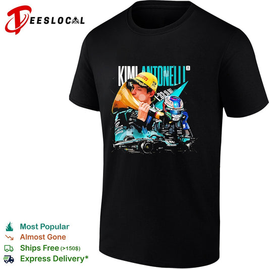 Kimi Antonelli F1 racing driver graphic collage shirt