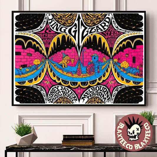 King Gizzard And The Lizard Wizard Naarm Melbourne 2025 Night 2 Event Poster At Sidney Myer Music Bowl On December 13 2025 Decor Poster Canvas