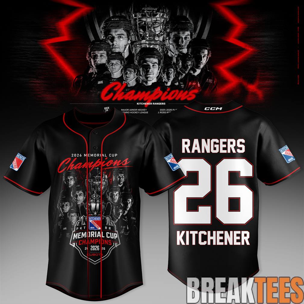 Kitchener Rangers 2026 Memorial Cup Champions Baseball Jersey