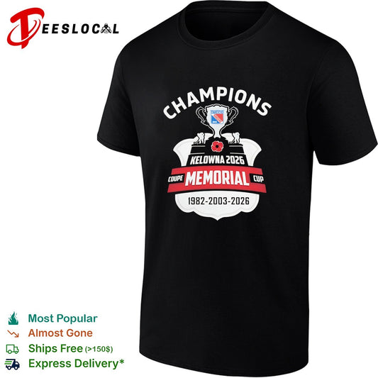 Kitchener Rangers Champions Kelowna 2026 Memorial Cup Coupe 1982 2003 2026 shirt
