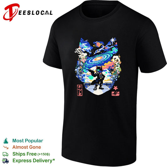 Kitsune fox galaxy cosmic Japanese street art anime shirt