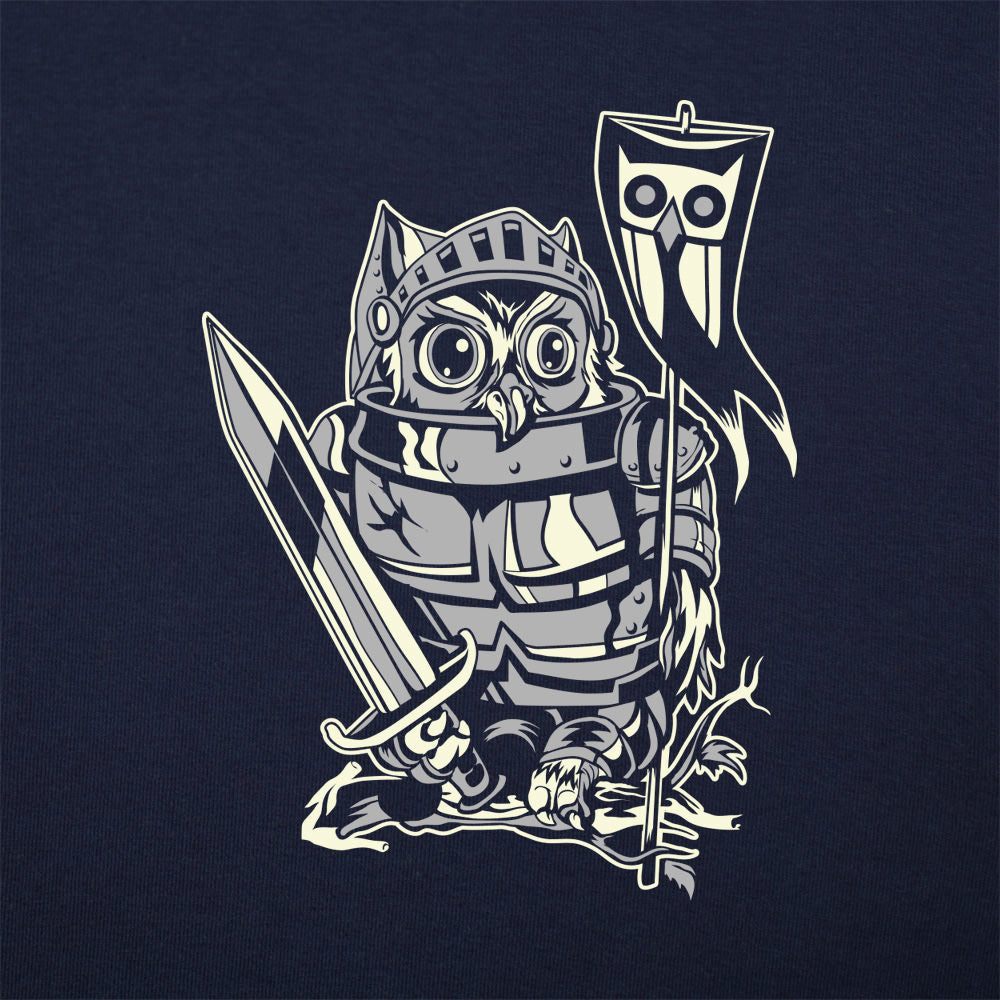 Knight Owl Medieval Armored Owl with Sword and Banner
