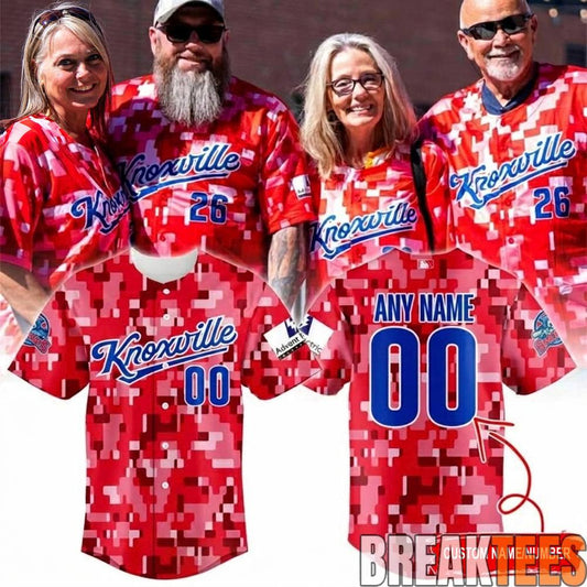 Knoxville Smokies 2026 Military Appreciation Red Camo Custom Jersey