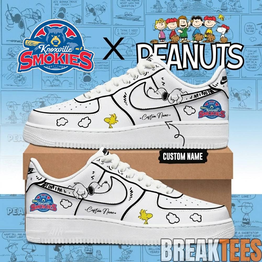 Knoxville Smokies x Peanuts Snoopy Custom Air Force 1 Shoes