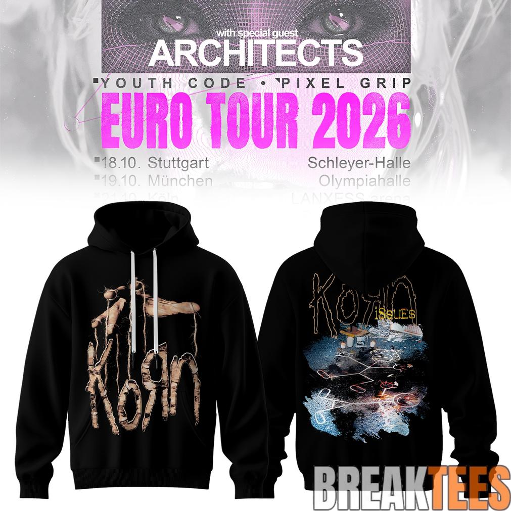 Korn Band Euro Tour 2026 Black Hoodie