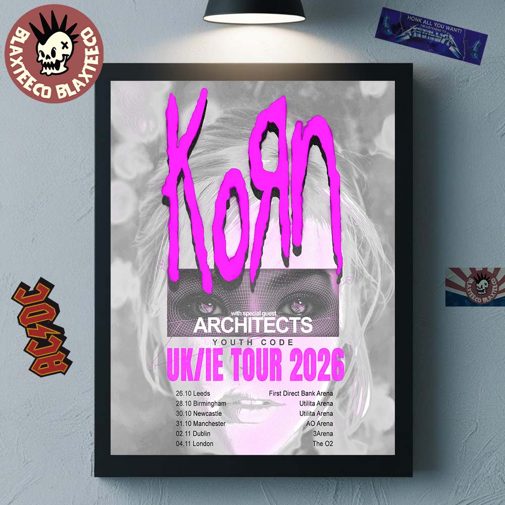Korn UK And IE Tour 2026 Schedule Dates Home Decor Poster Canvas