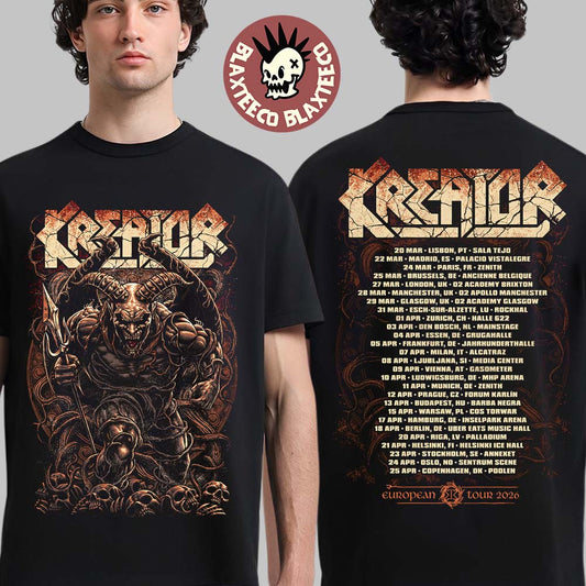 Kreator Krushers Of The World European Tour 2026 Merch Skulls T-Shirt