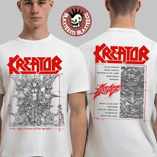 Kreator Krushers of The World Tracklist Two Sided T-Shirt