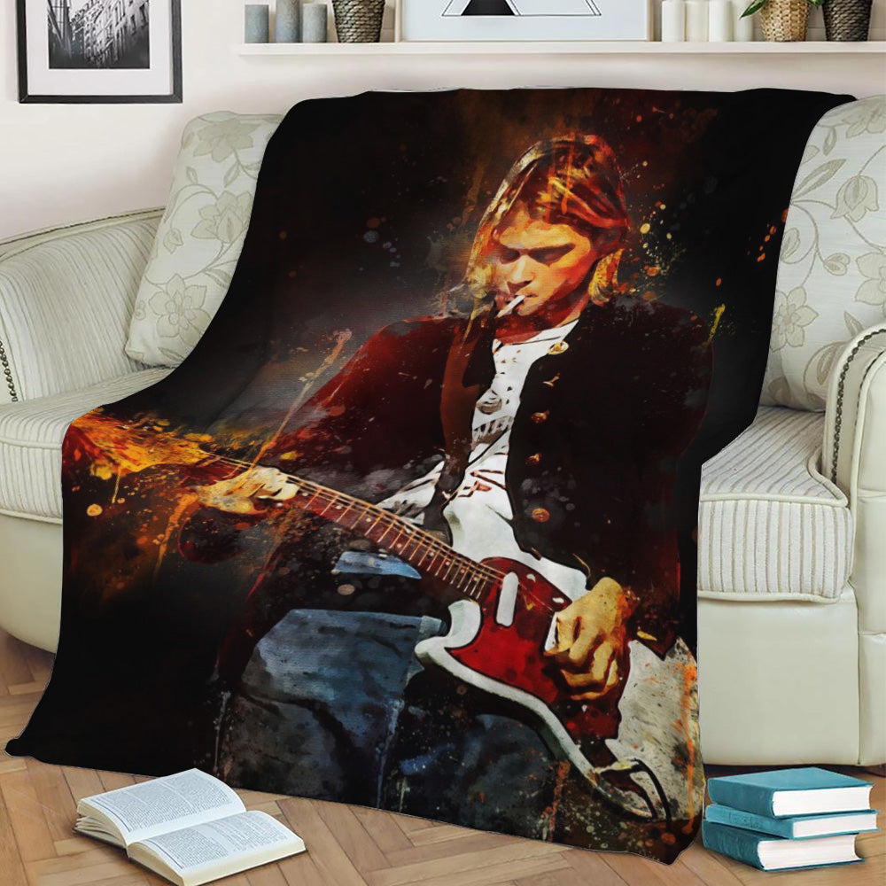 Kurt Cobain American rock Fleece Throw Blanket