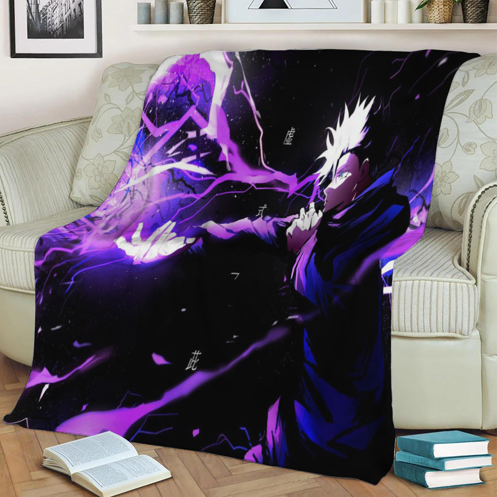 Kutukan gojo Fleece Throw Blanket