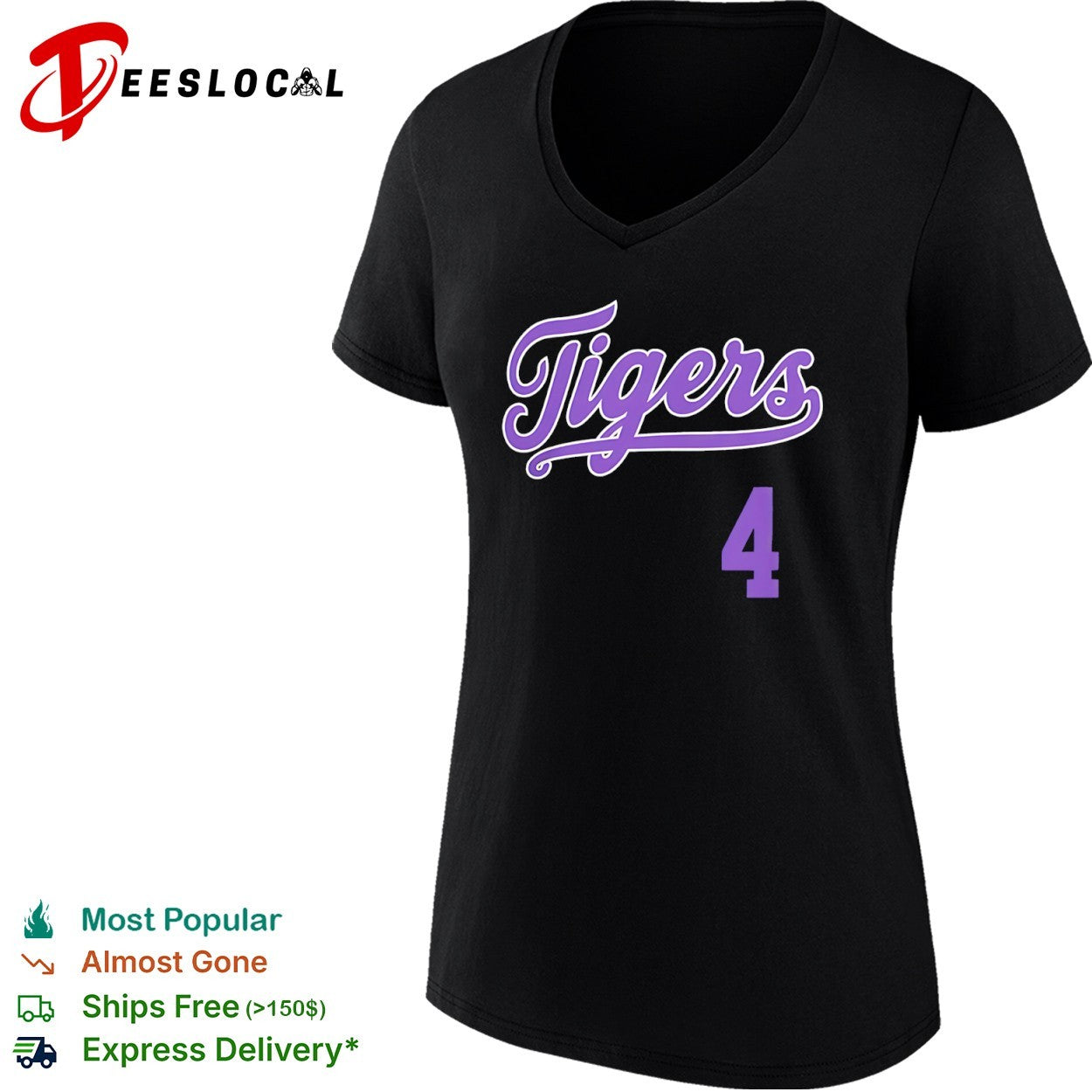 LSU Tigers 4 Jackson Harris script jersey shirt
