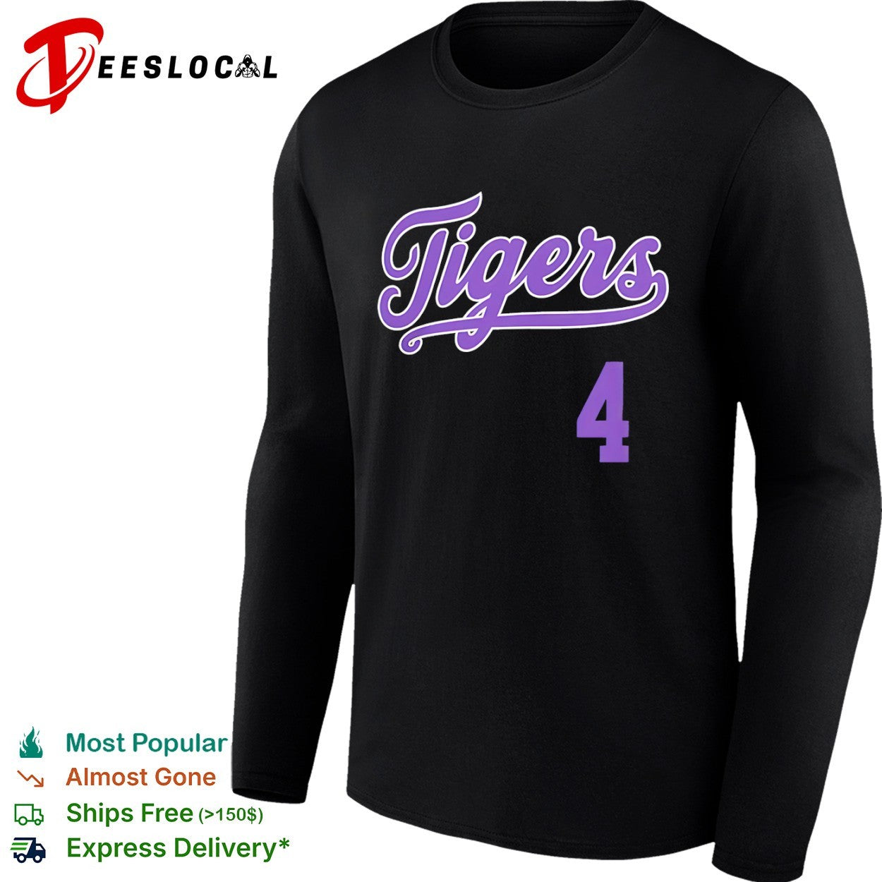 LSU Tigers 4 Jackson Harris script jersey shirt