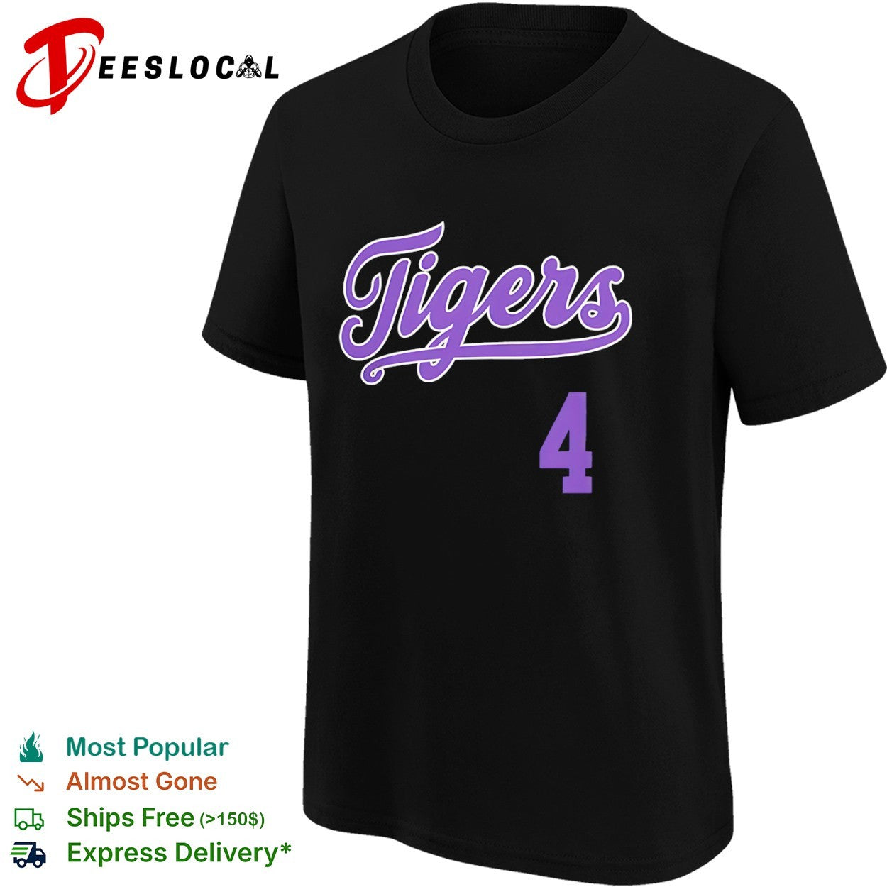 LSU Tigers 4 Jackson Harris script jersey shirt