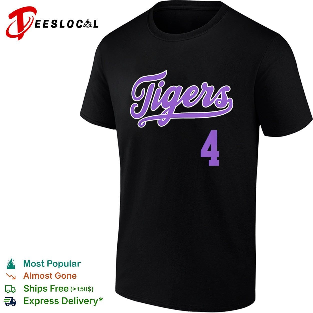 LSU Tigers 4 Jackson Harris script jersey shirt