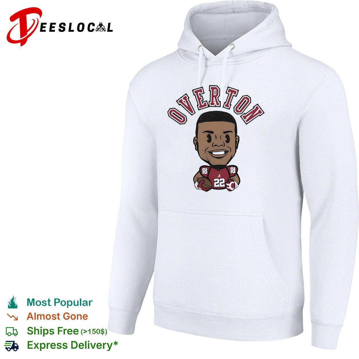 LT Overton Alabama Crimson Tide football chibi shirt
