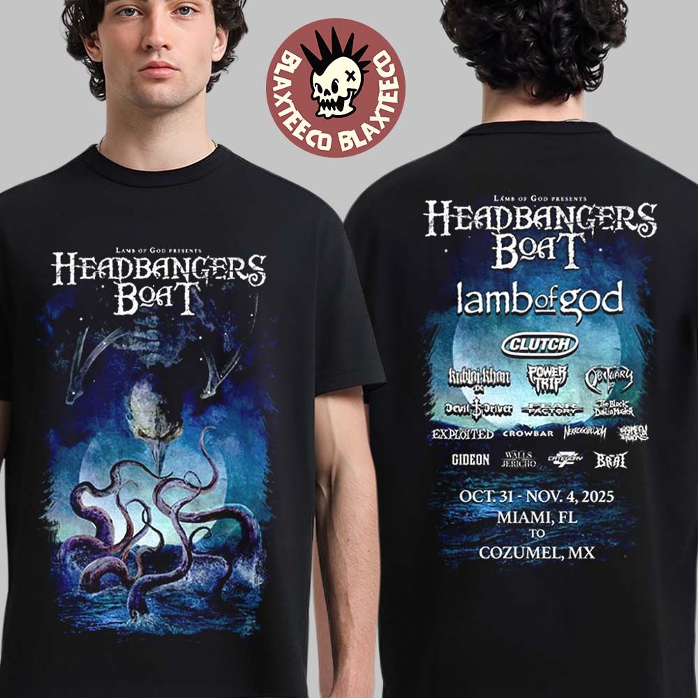 Lamb Of God Headbangers Boat Cruise Collection 2025 Lineup From October 31 To November 4 2025 Miami Florida To Cozumel Mexico T-Shirt