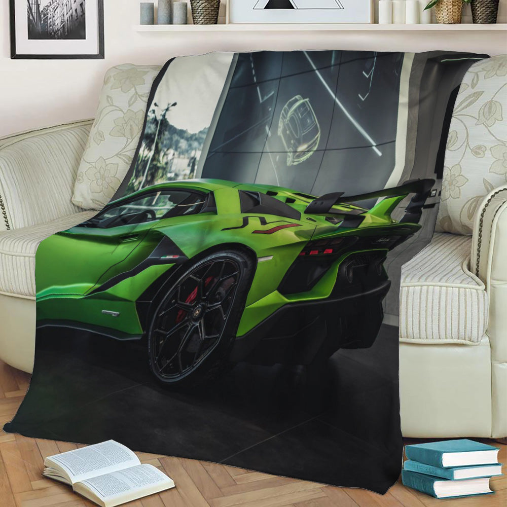 Lamborghini Aventador SVJ Fleece Throw Blanket