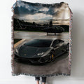 Lamborghini Huracan EVO Woven Tapestry Throw Blanket with Fringe