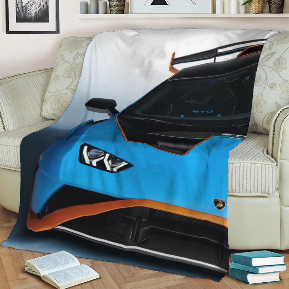 Lamborghini Huracan Sto Fleece Throw Blanket