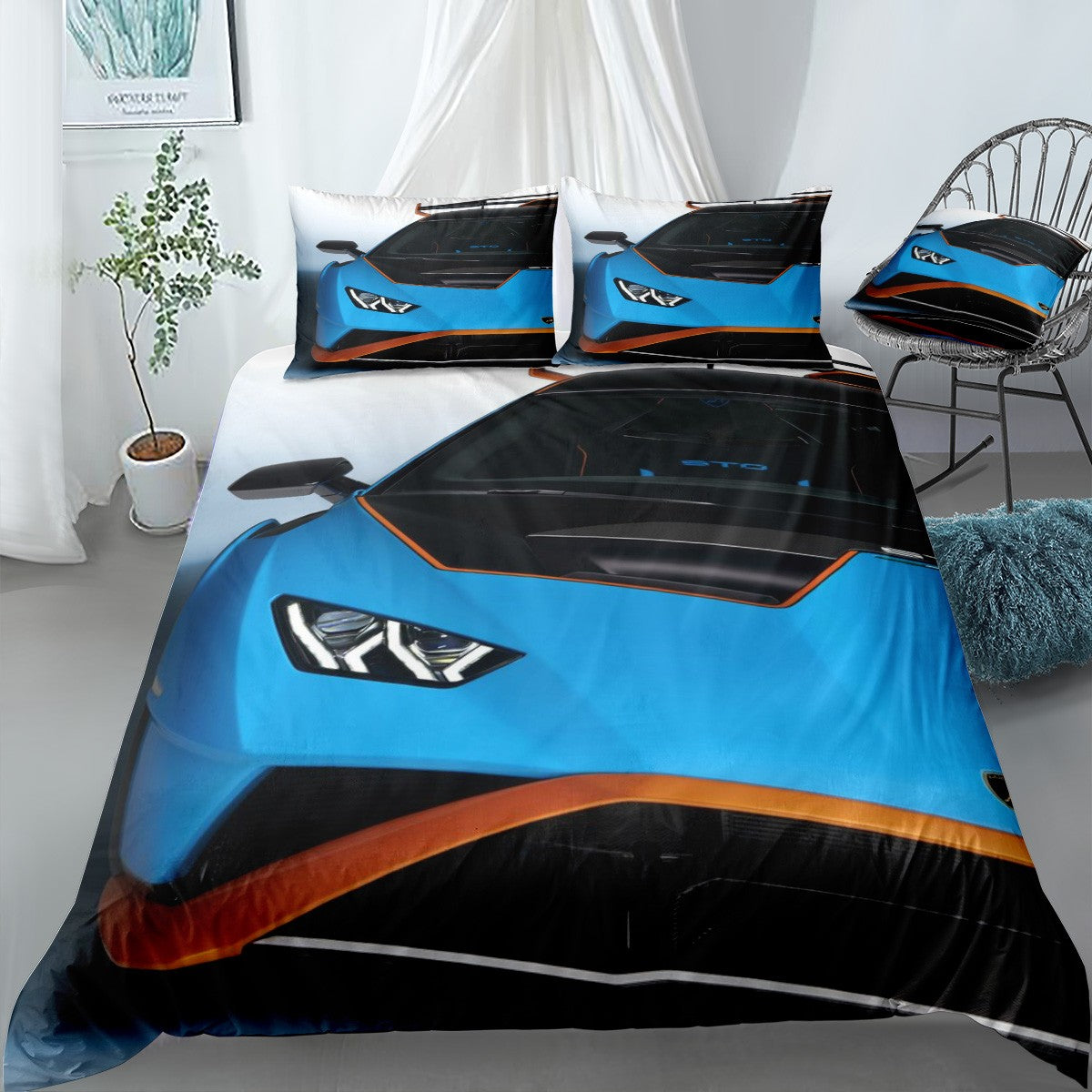 Lamborghini Huracan Sto Bedding Set (Duvet Cover & Pillow Shams)