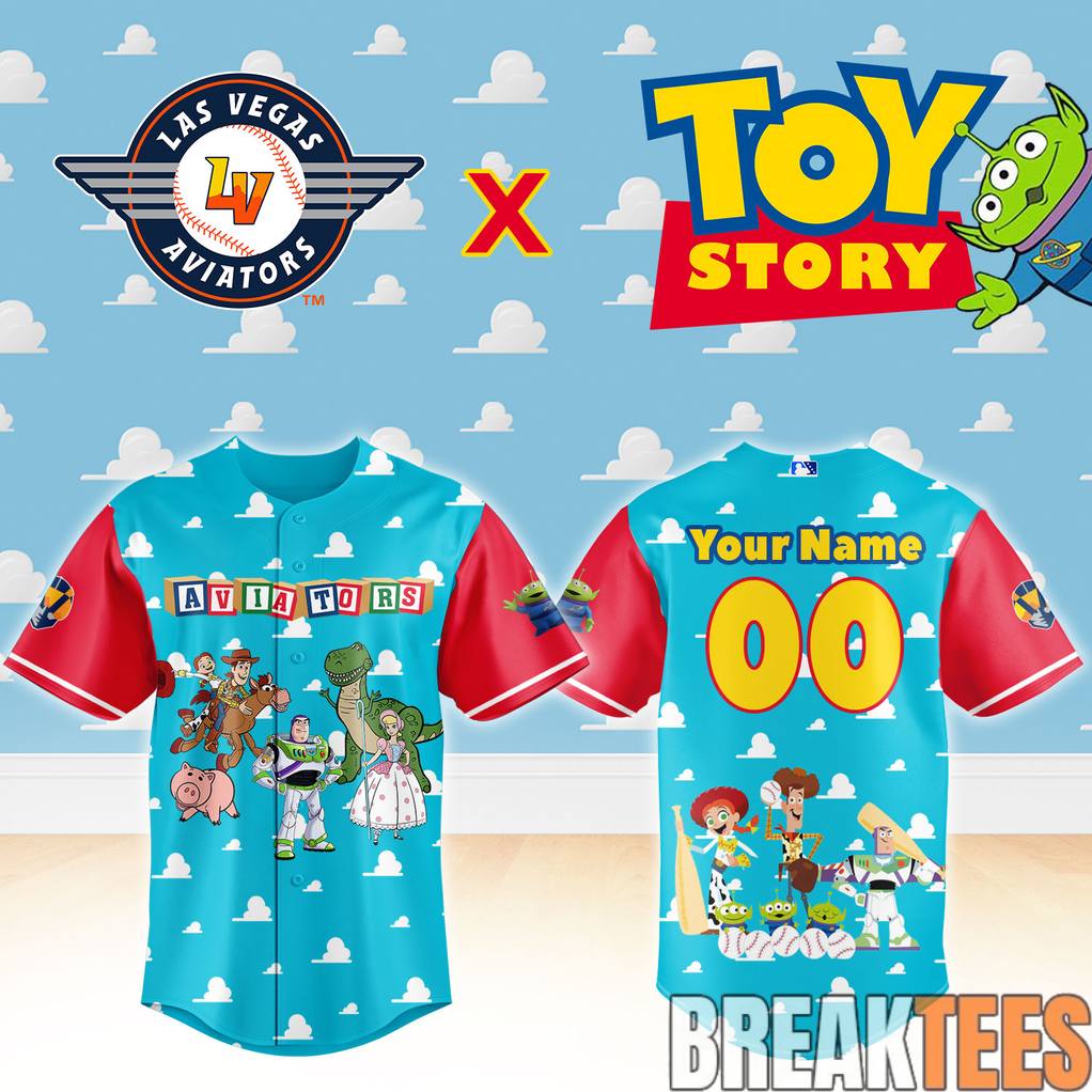 Las Vegas Aviators x Toy Story Night Custom Baseball Jersey