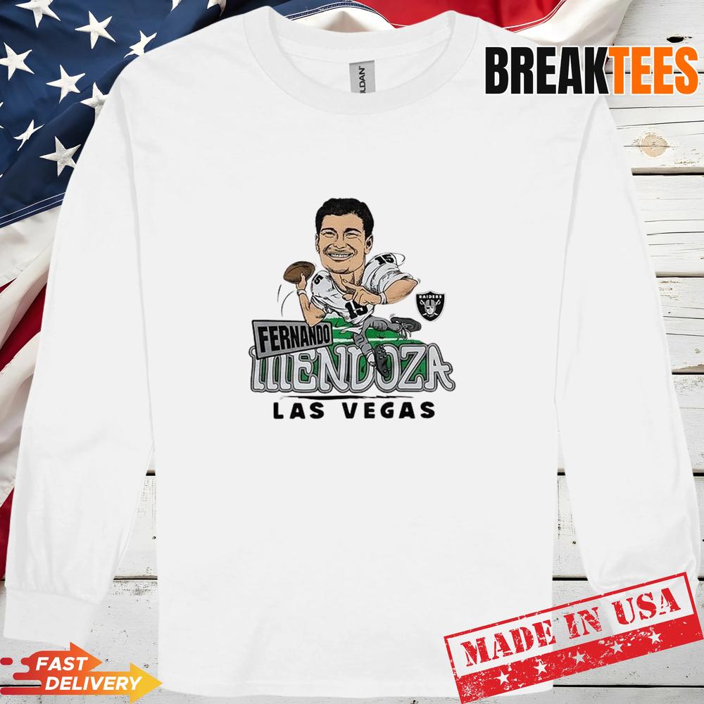 Las Vegas Raiders Fernando Mendoza Heisman Trophy caricature T-Shirt