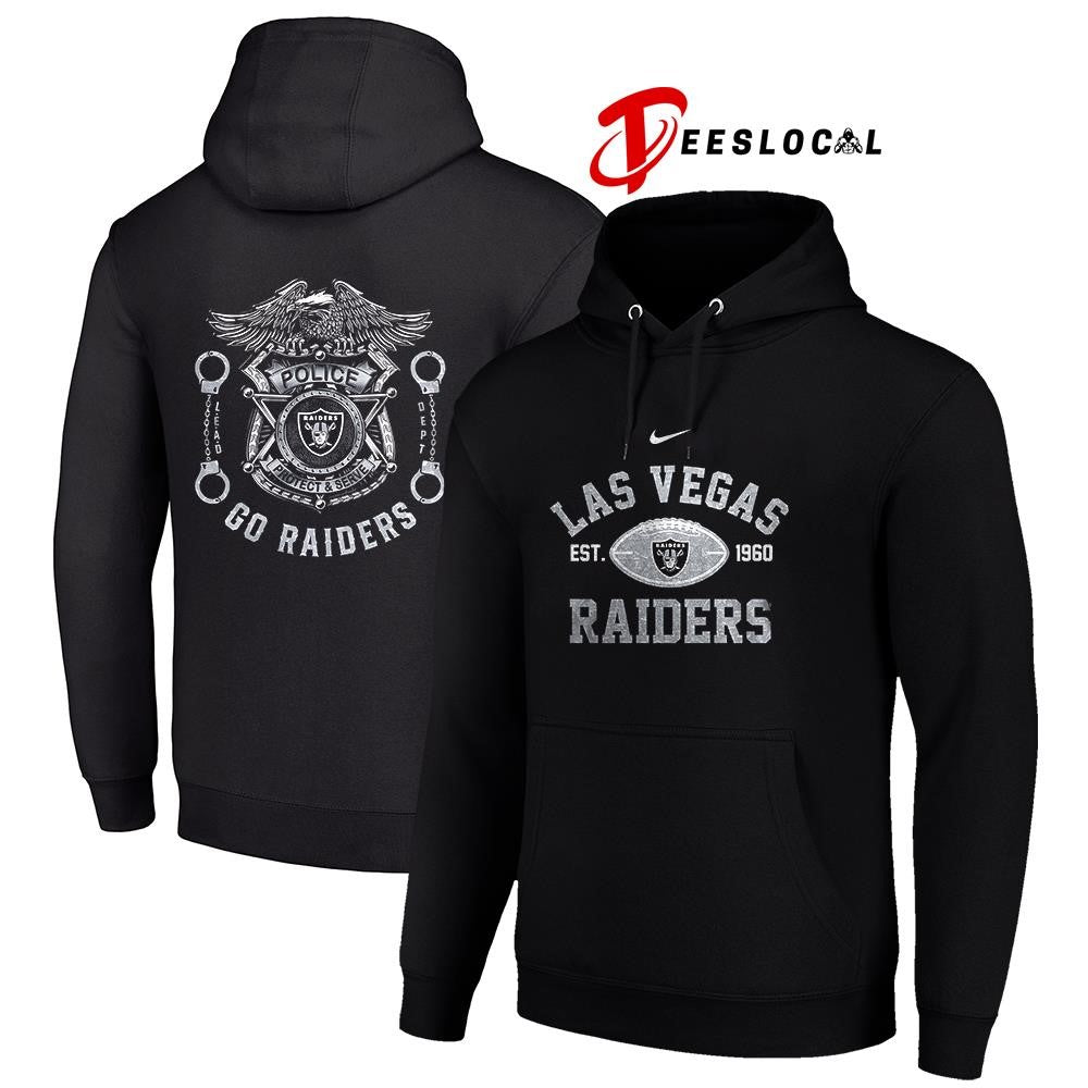 Las Vegas Raiders law enforcement tribute protect and serve logo shirt