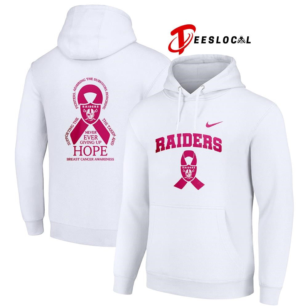 Las Vegas Raiders never ever giving up hope breast cancer awareness shirt