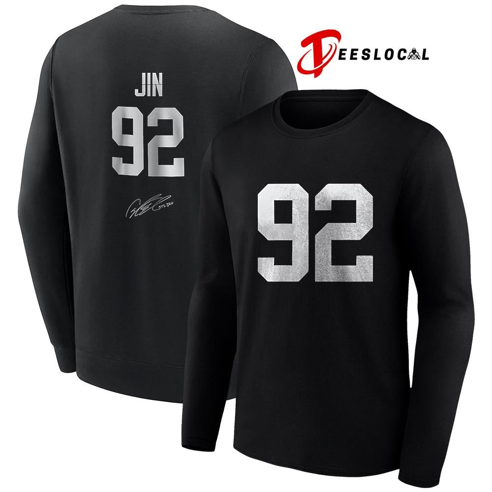 Las Vegas Raiders x BTS Jin Arirang world tour signature shirt
